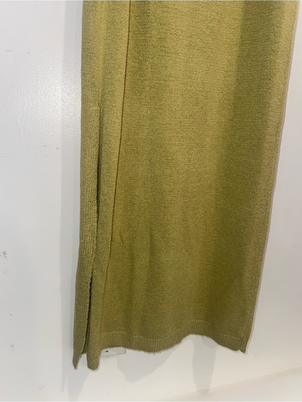 Anthropologie Flat White knit green Halter Maxi Dress slit dress NWT size small - Picture 10 of 14